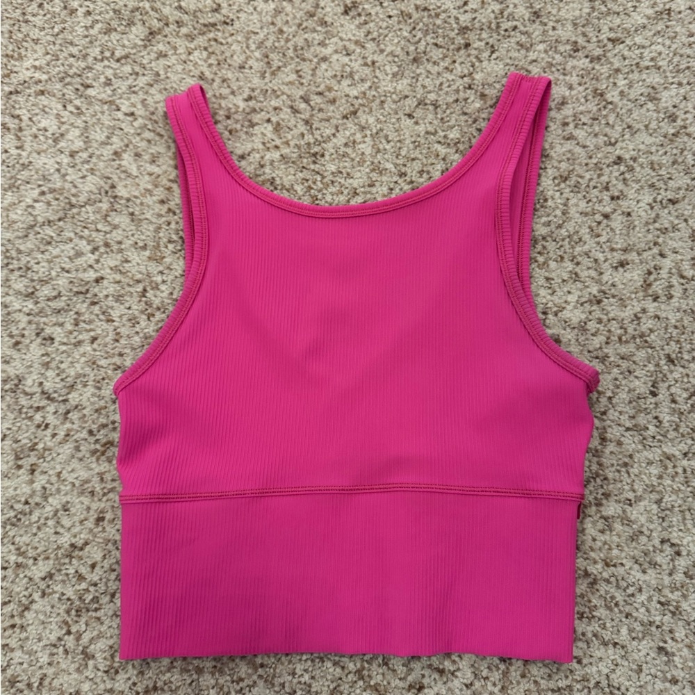 Vibrant Pink Ribbed Lululemon Tank Top